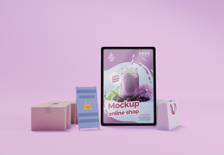 PSD composición empresarial creativa con maqueta de tableta