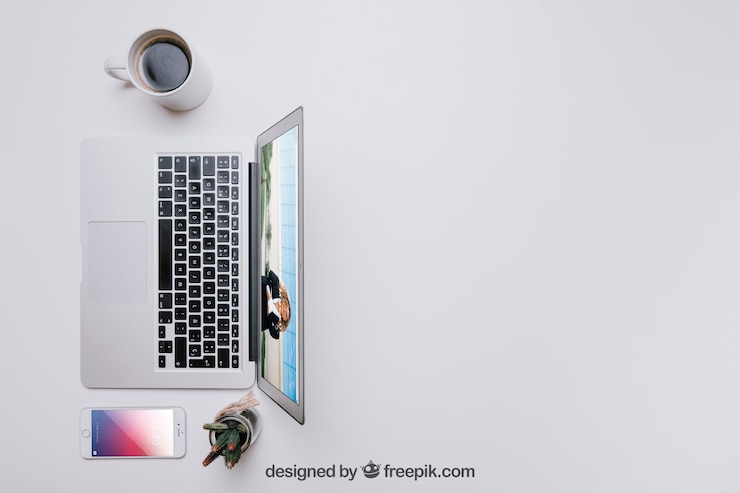PSD composición de espacio de trabajo con copyspace