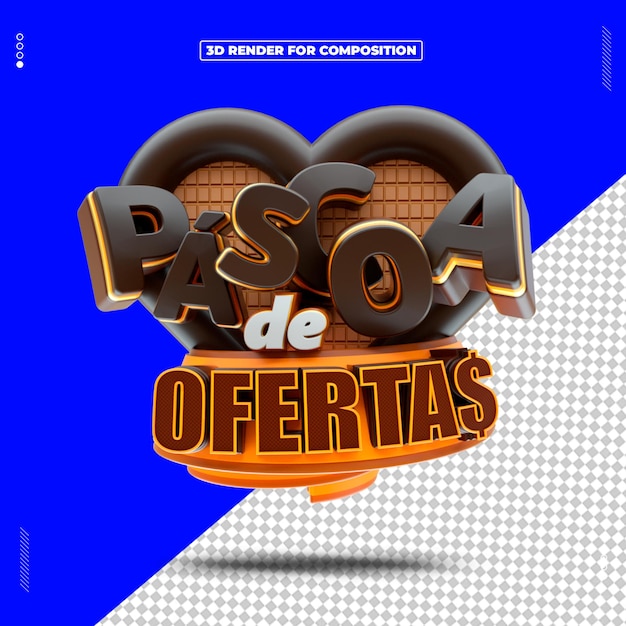 Composición de felices pascuas en 3D.