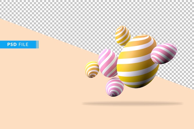 PSD composición de huevos de pascua 3d