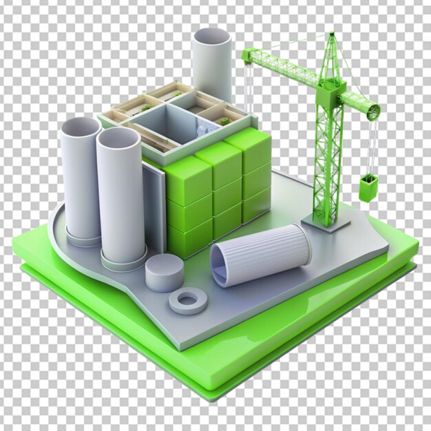 PSD composición isométrica de la industria 3d