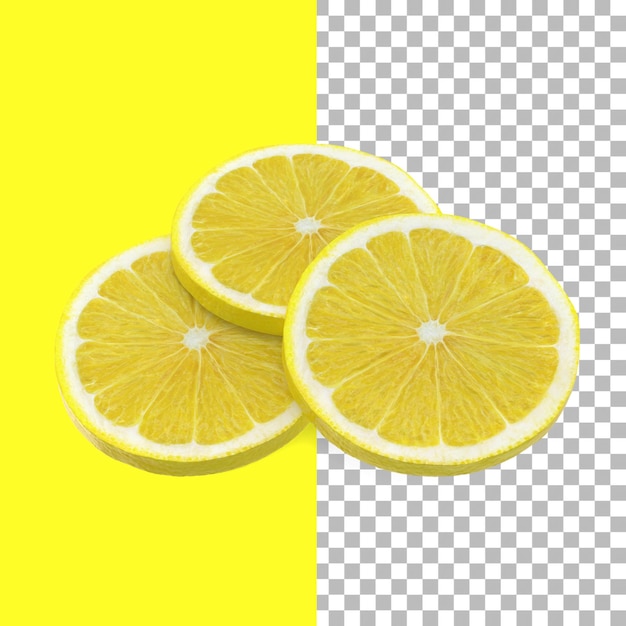 PSD composición con limones aislados para el diseño de elementos de frutas.