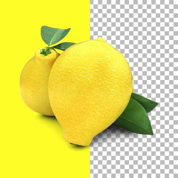 PSD composición con limones aislados para el diseño de elementos de frutas.