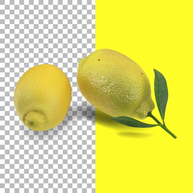 PSD composición con limones aislados para el diseño de elementos de frutas.