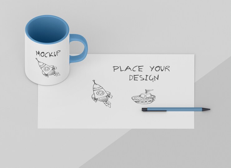 PSD composición de maqueta de taza personalizada