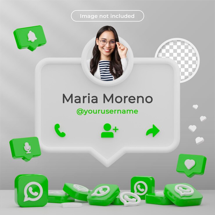 PSD composición de render 3d de banner de perfil de whatsapp