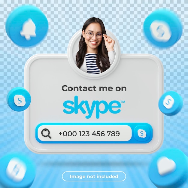 Composición de renderizado 3d de banner de perfil de Skype
