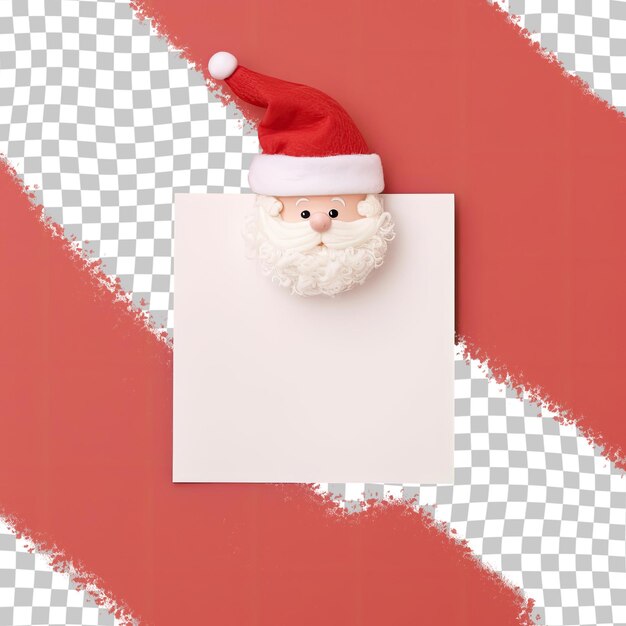 PSD composition créative avec un petit papier père noël et une carte de note concept de vacances minimal