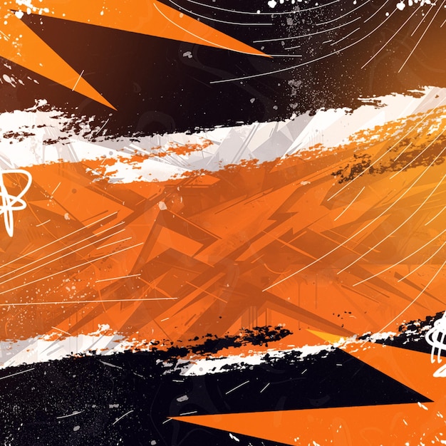 Composition géométrique éclatée orange