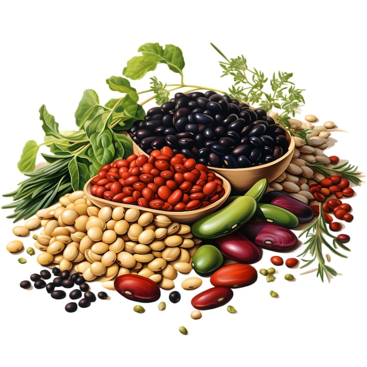 PSD composition de haricots et d'herbes variées ingrédients alimentaires sains et naturels