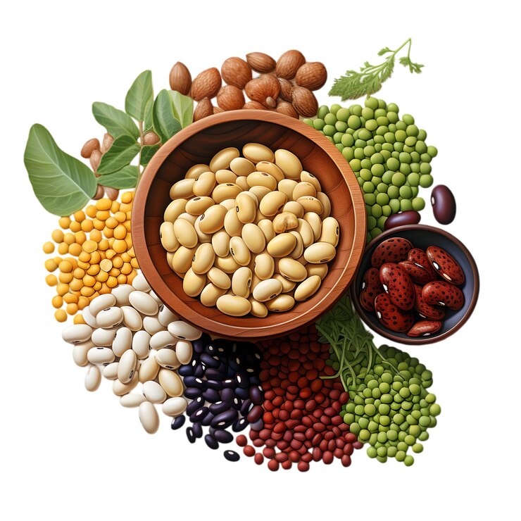 PSD composition de haricots et d'herbes variées ingrédients alimentaires sains et naturels