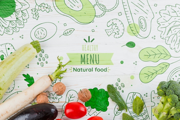 Composition à plat de légumes