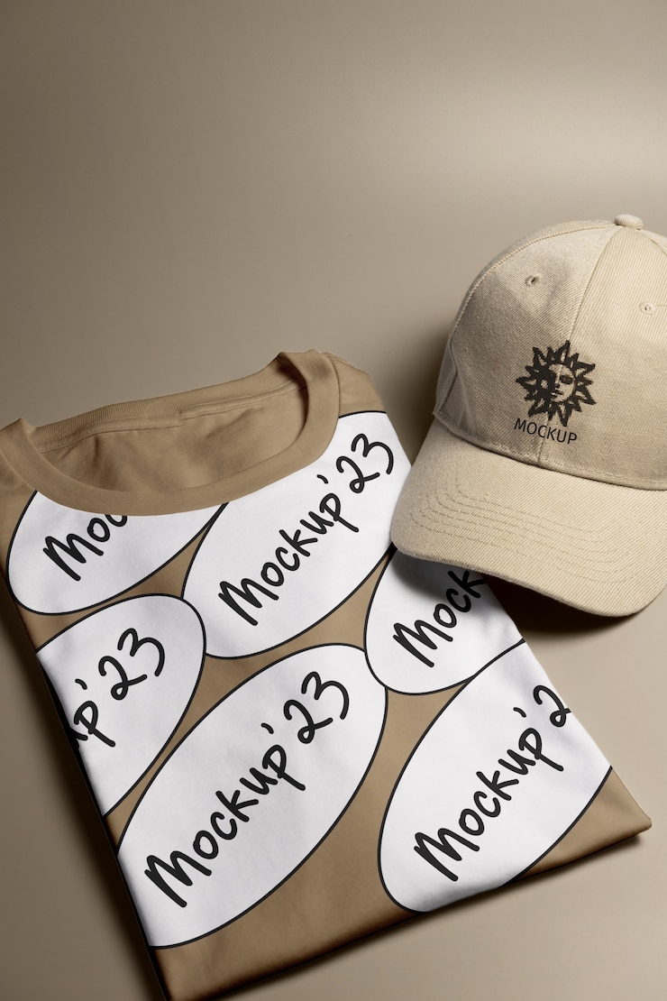PSD composizione con modello di articoli di merchandising