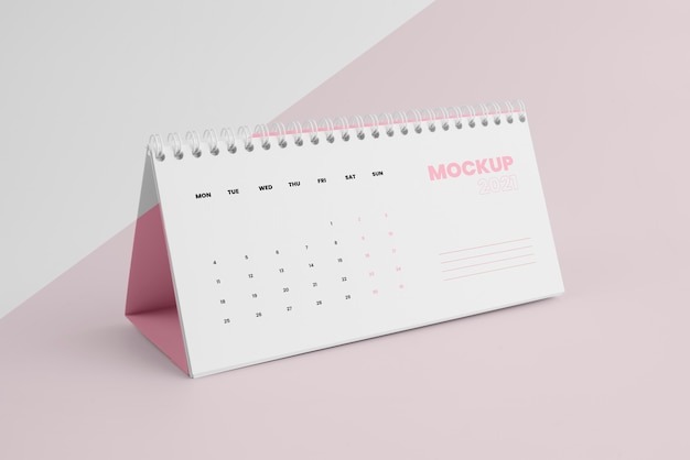 Composizione del calendario mock-up minimalista