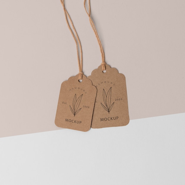 Composizione dell'etichetta di cartone mock-up