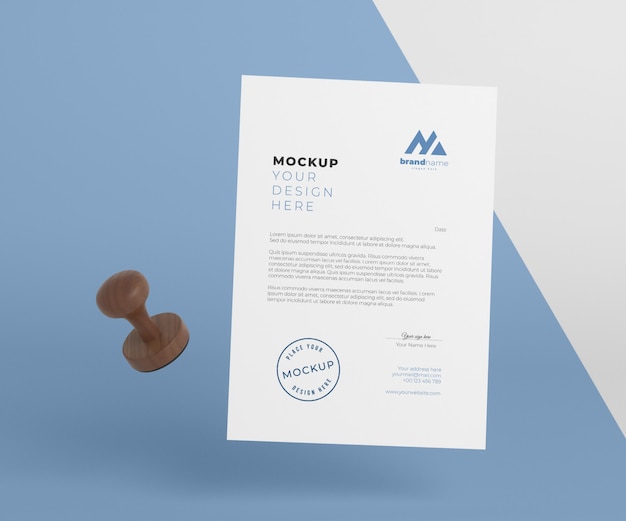 Composizione di carta e sigillo mock-up