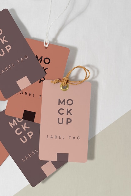 Composizione di etichette di carta mock-up