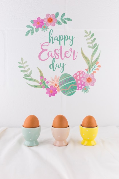 Composizione di mockup di Pasqua creativa