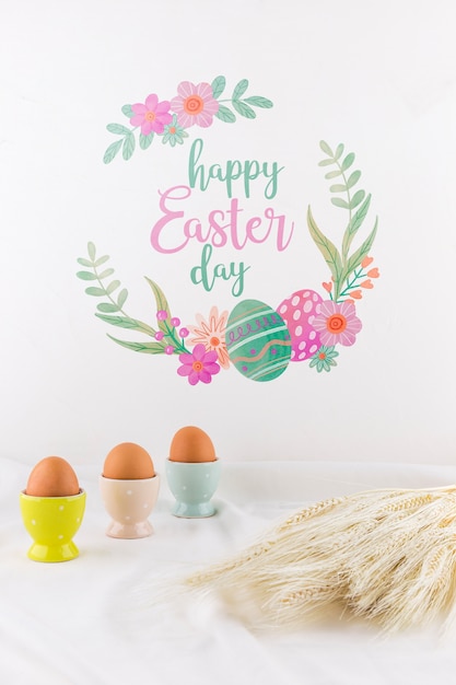 Composizione di mockup di Pasqua isometrica