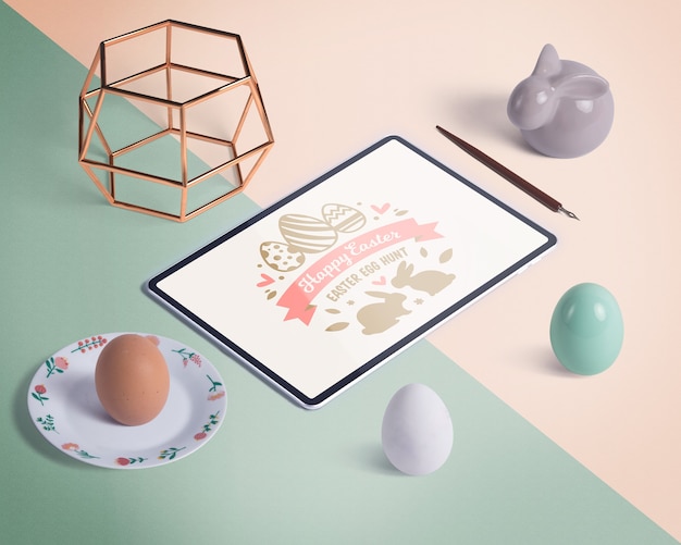 Composizione di mockup di Pasqua isometrica