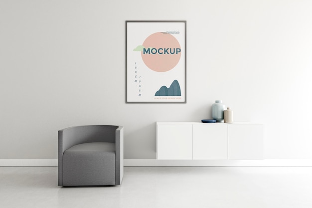 Composizione domestica con cornice mock-up