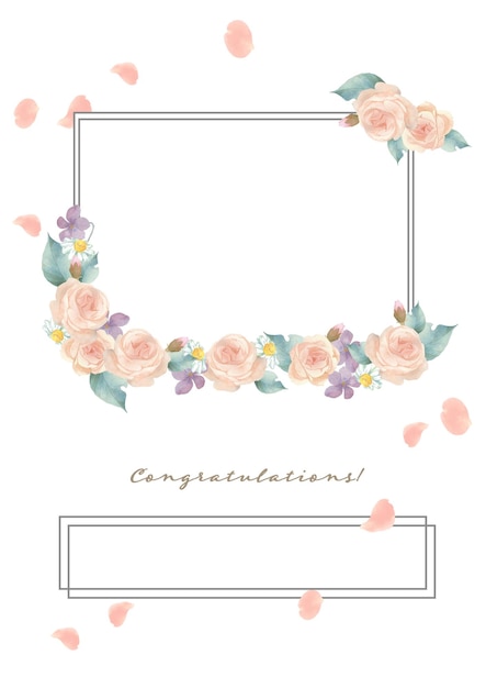 Composizioni floreali rosa acquerello per invito