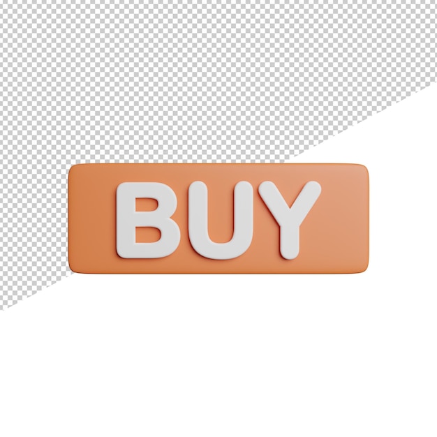 Comprar botón Signo vista frontal 3d renderizado icono ilustración sobre fondo transparente