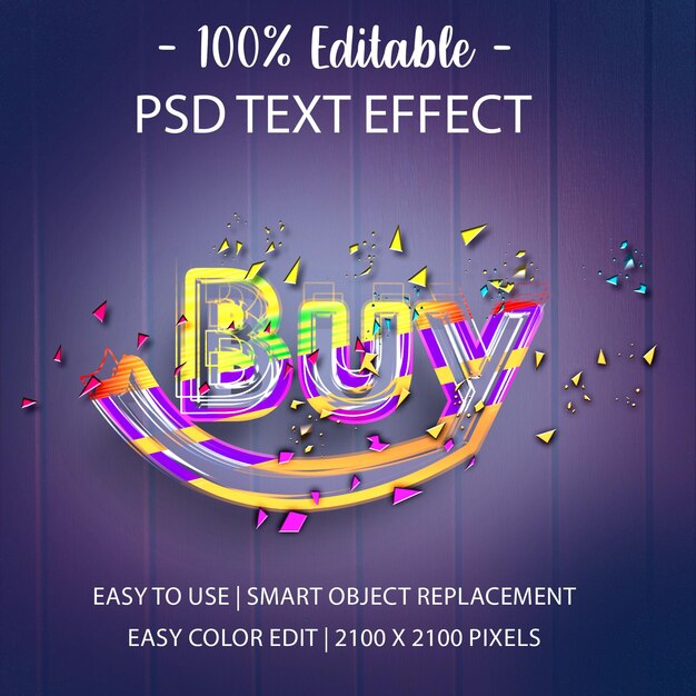 PSD comprar diseño de efectos de texto 3d 2023