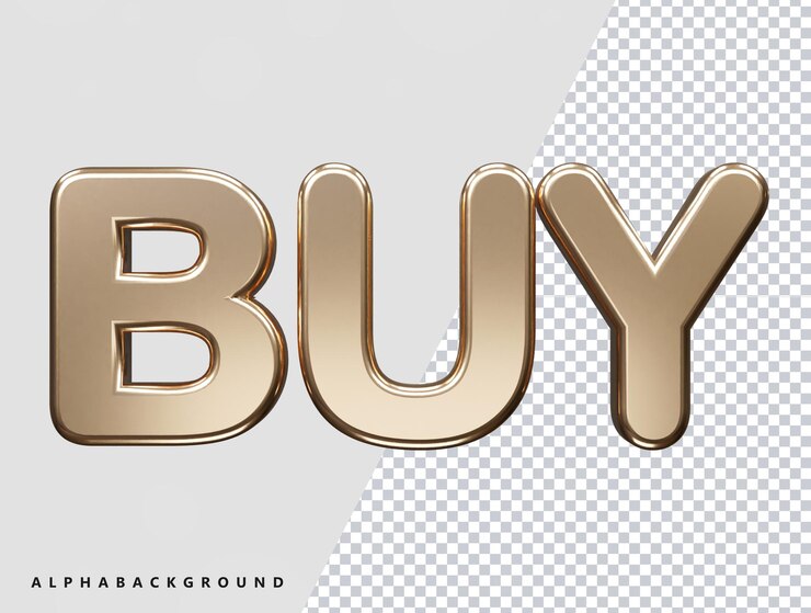 PSD comprar efecto de texto transparente vector 3d render