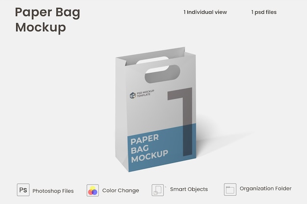 Compras bolsa de papel maqueta psd premium