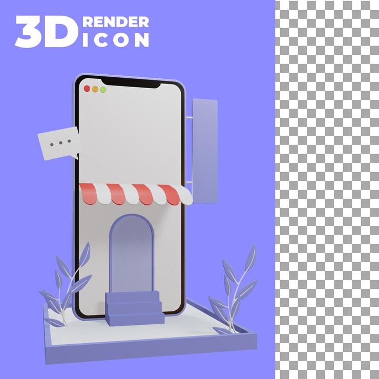 PSD compras en línea 3d en artículos de compras flotantes con concepto de teléfono inteligente isométrico