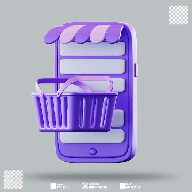 Compras en línea de ilustración 3D 3