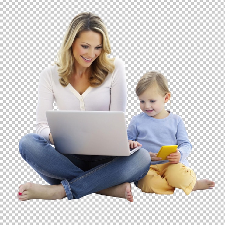 PSD compras on-line e conceito de mãe solteira