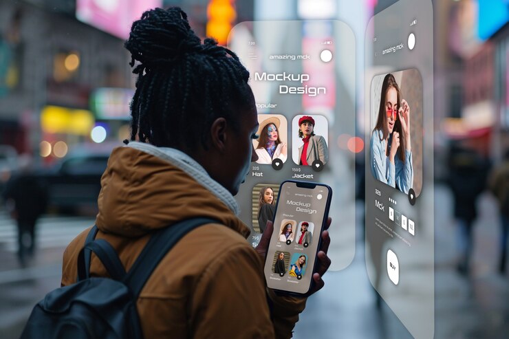 PSD compras de personas utilizando un modelo de realidad aumentada