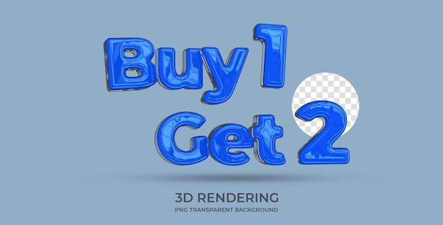 PSD compre 1 e ganhe 2 estilo de texto fundo transparente de renderização em 3d