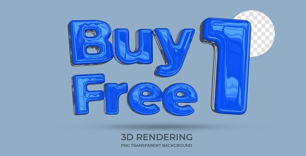 Compre 1 grátis 1 estilo de texto renderização 3d fundo transparente