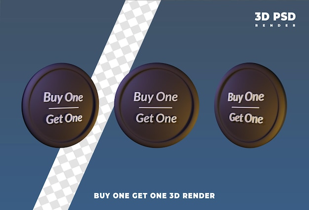 Compre uno y llévese uno etiquetas 3D Render icono insignia aislada