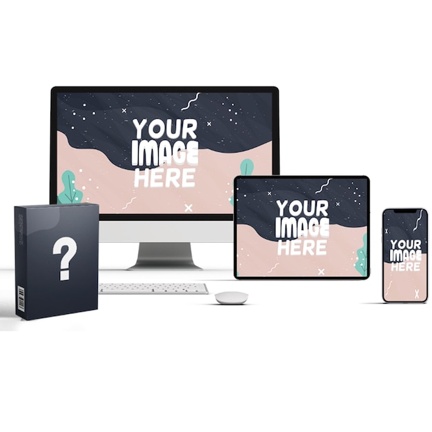 Comprehensive Device Mockup Pack Tablet Box Computadora y pantalla para teléfonos inteligentes