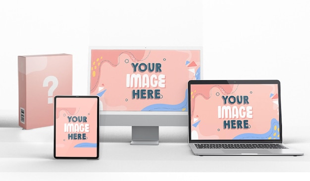 Comprehensive Tech Presentation Tablet Box Computer and Smartphone Mockups Set