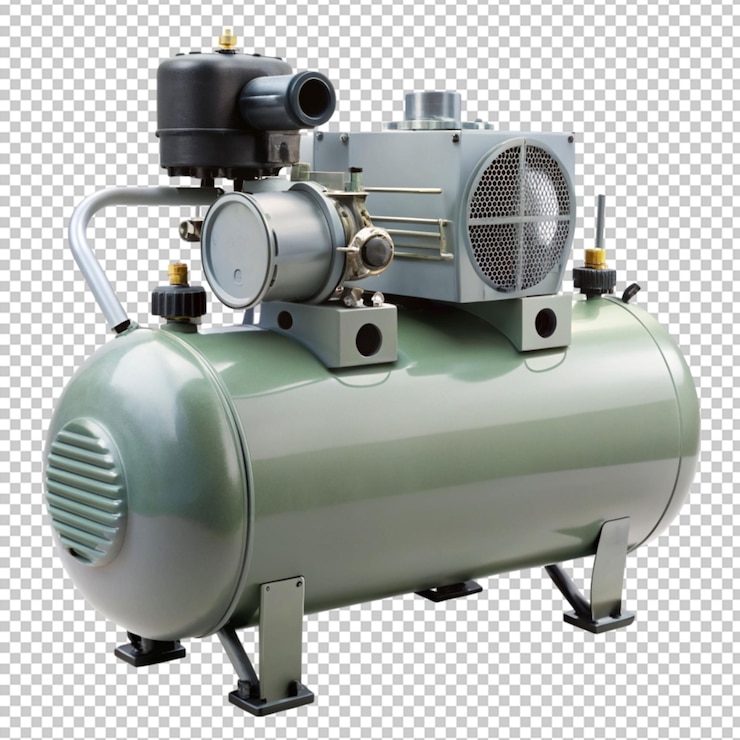 PSD compressor de ar em fundo transparente