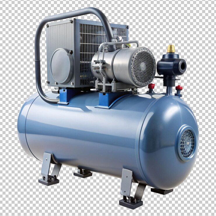 PSD compressor de ar em fundo transparente