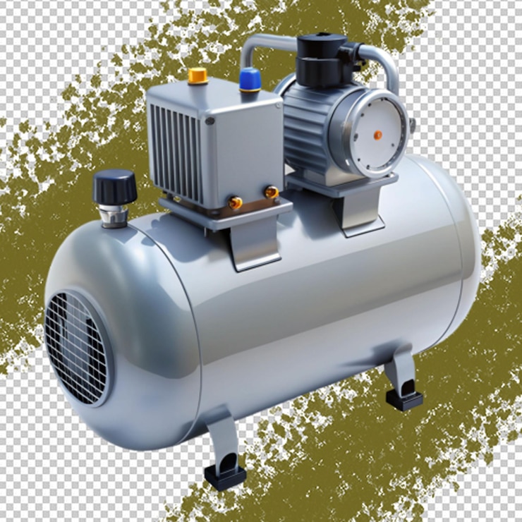 PSD compressor de ar em fundo transparente