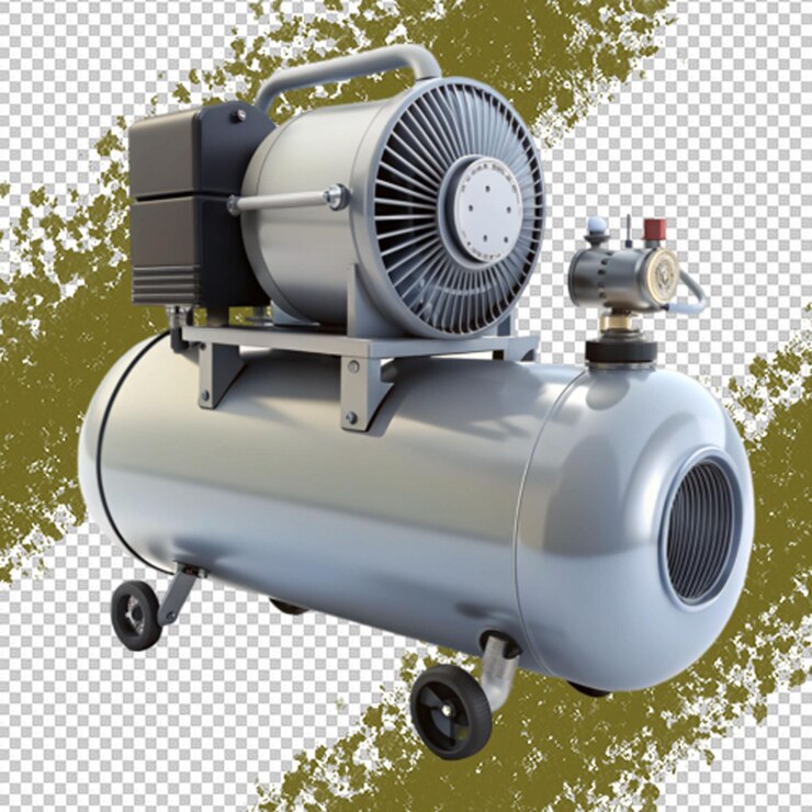 PSD compressor de ar em fundo transparente