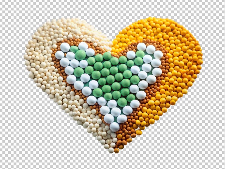 PSD comprimidos homeopáticos dispuestos en forma de corazón
