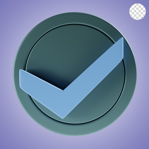 Comprobar el icono y la ilustración en 3D