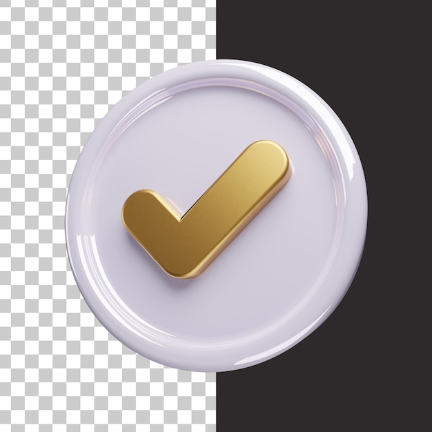 Comprobar icono oro 3d