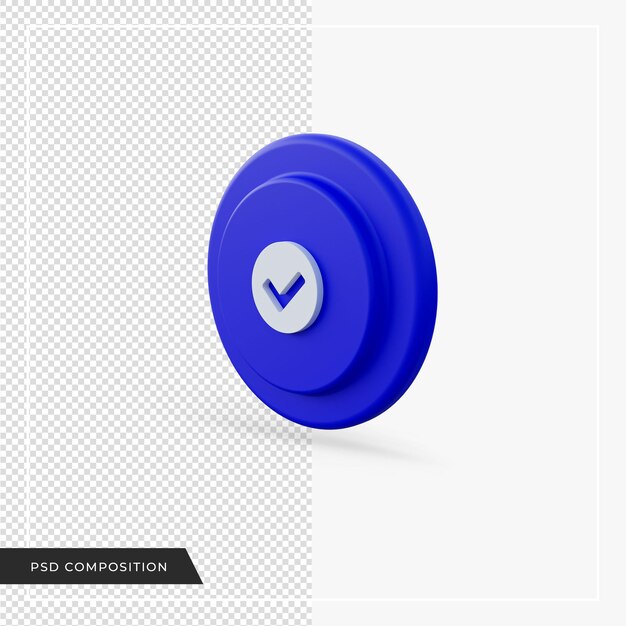 Compruebe el icono azul en la representación 3d