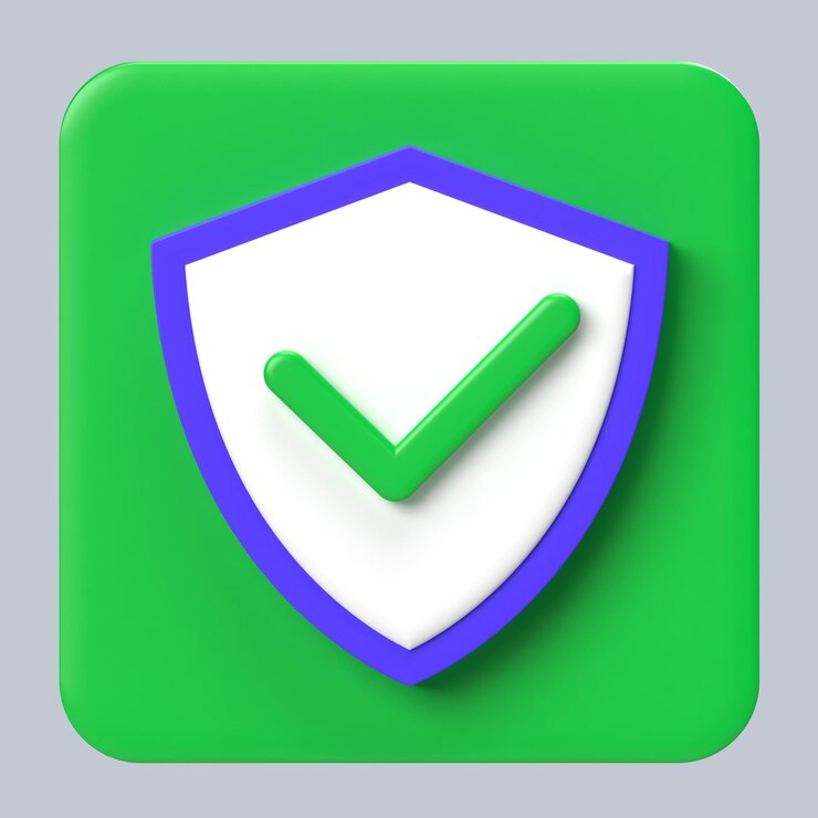 PSD compruebe el icono de escudo 3d