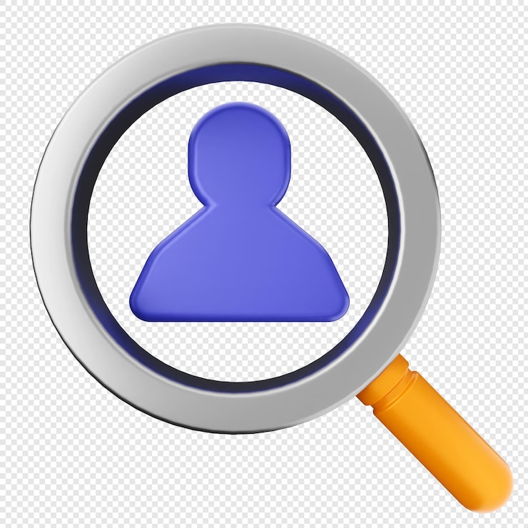 PSD compte utilisateur de l'icône de numérisation de recherche 3d