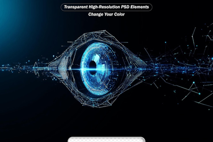 PSD compuesto digital de exploración ocular de una interfaz futurista